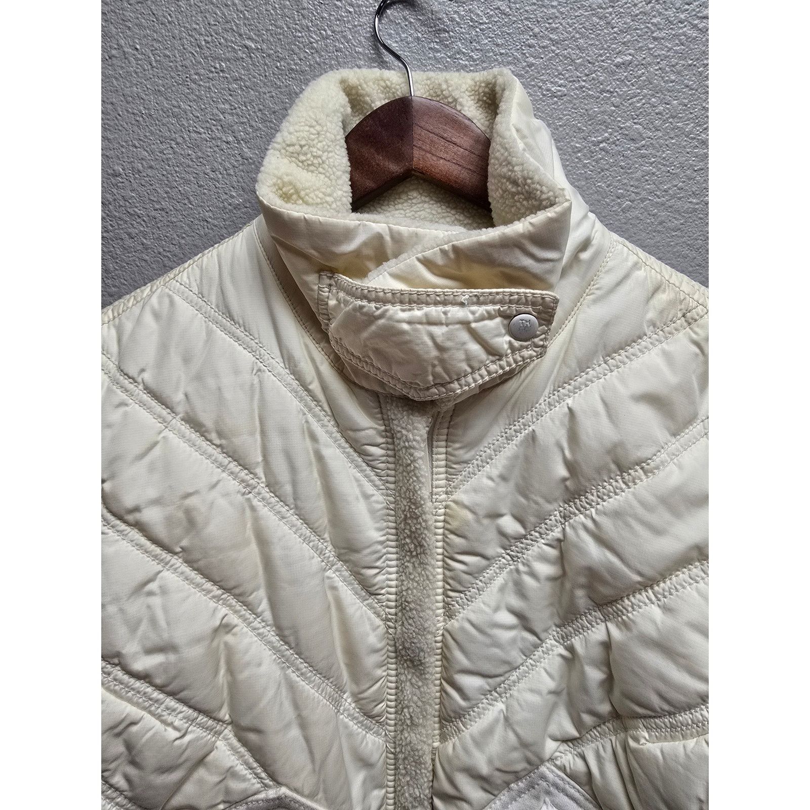 Tommy Hilfiger Womens Tommy Hilfiger White Quilted Jacket XL Ivory Coat Size XL / US 12-14 / IT 48-50 - 6 Thumbnail