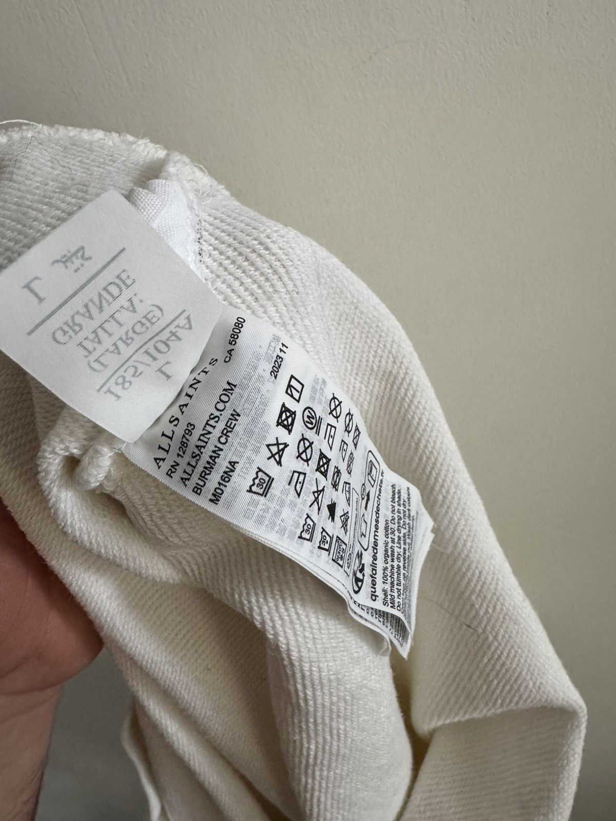 Allsaints All Saints Burman Crew Center Logo Sweatshirt Size US L / EU 52-54 / 3 - 4 Thumbnail