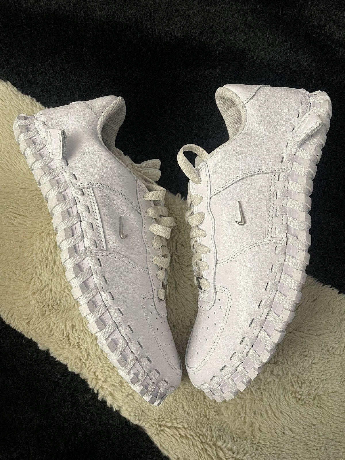 image of Jacquemus x Nike J Force 1 Low Lx Sp Air Force 1 Shoes in White, Women's (Size 7)