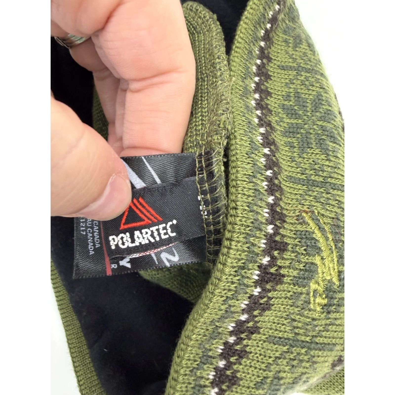 Vintage Merkley Headgear Hat Green Snowflake Wool Polartec Beanie Winter Lined Polo? Size ONE SIZE - 6 Thumbnail