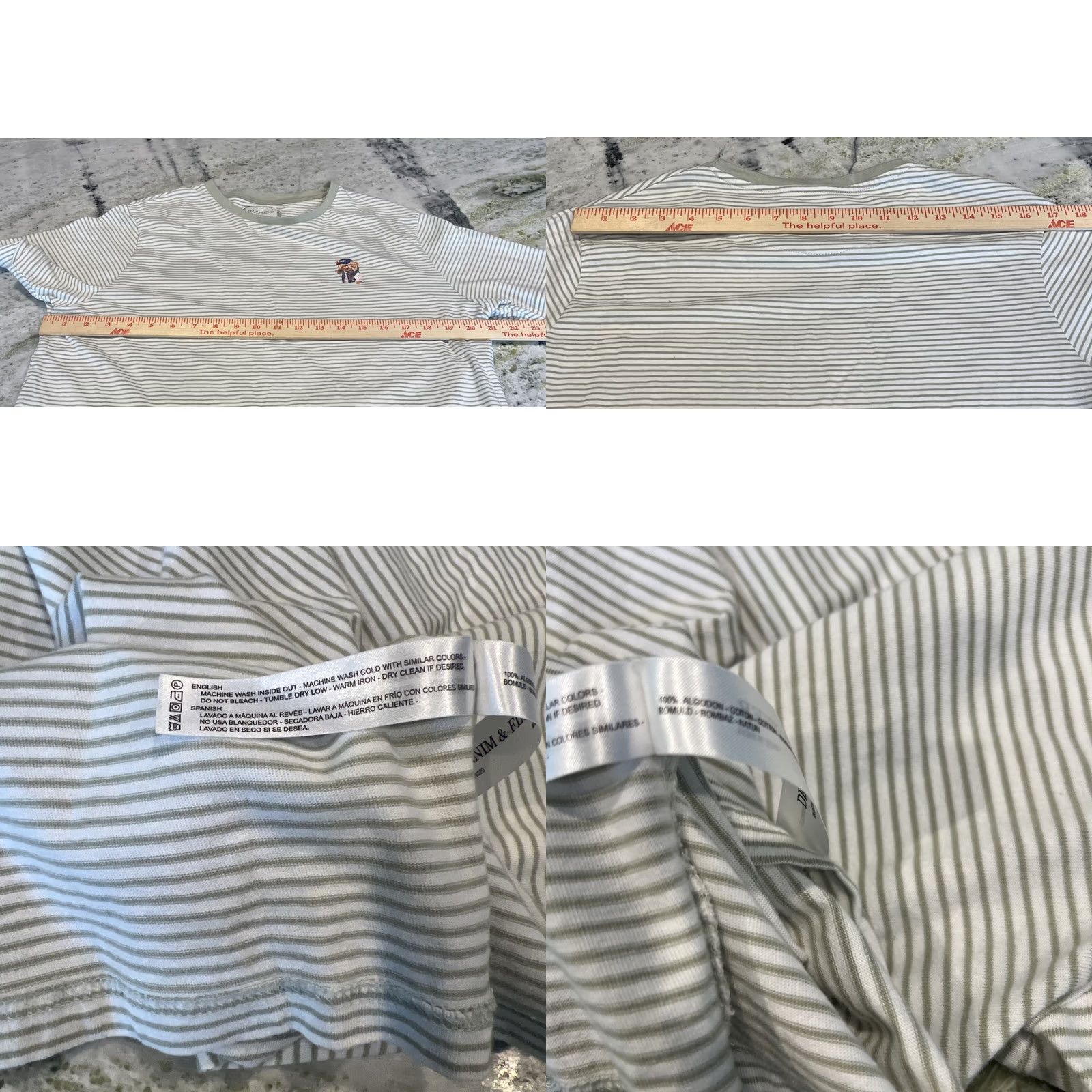 Denime Denim & Flower Ricky Singh T Shirt Men’s XL Green Short Sleeve Crew Neck Striped Boston Red Sox Bear Baseball Pattern Size US XL / EU 56 / 4 - 8 Thumbnail