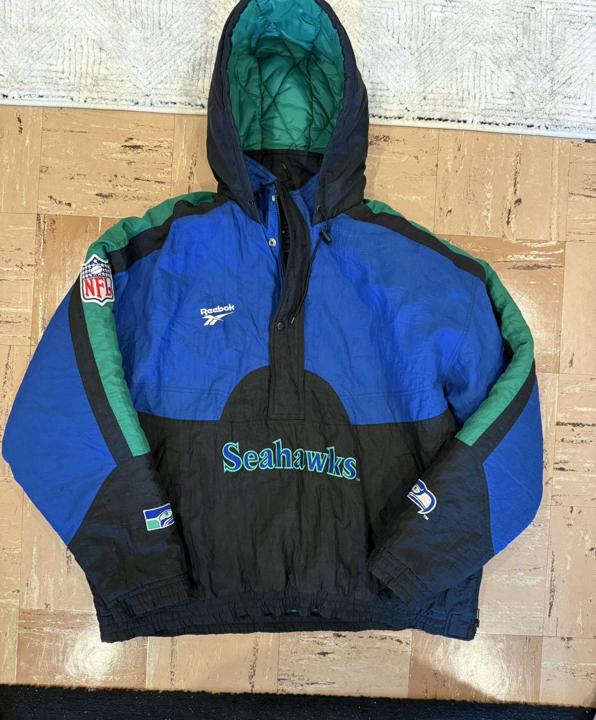 NFL × Reebok Vintage Seattle Seahawks Jacket Size US XL / EU 56 / 4 - 1 Thumbnail