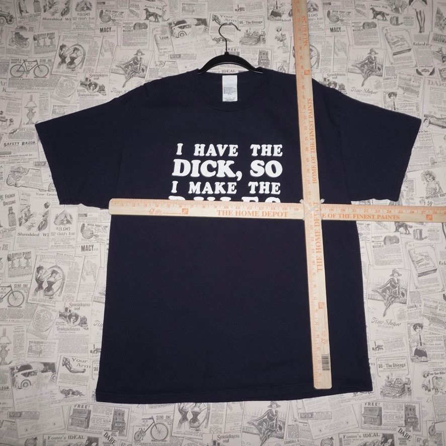 Delta Large-Vintage Y2K I have the d*ck so I make the rules tshirt Size US L / EU 52-54 / 3 - 4 Thumbnail