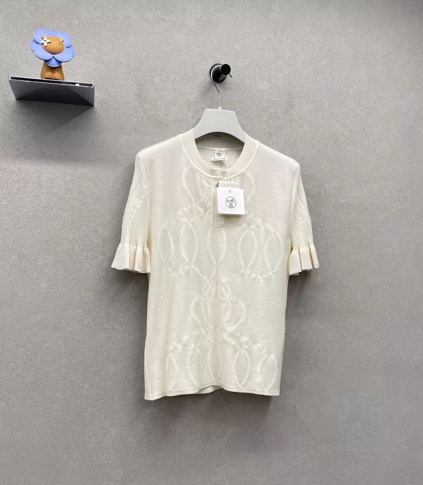 Hermes Hermes chain short-sleeve ruffled cuffs jumper sweaters Size M / US 6-8 / IT 42-44 - 3 Thumbnail