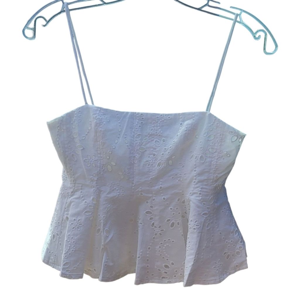 Zara NWT ZARA WOMAN COLLECTION EMBROIDERED GODET TOP Size XS / US 0-2 / IT 36-38 - 4 Thumbnail