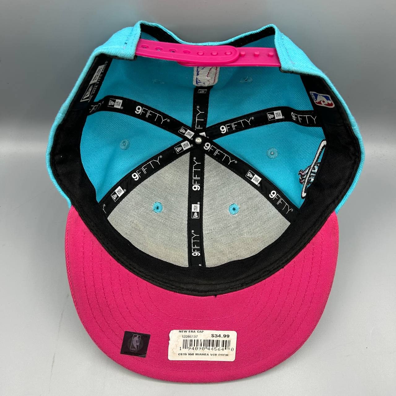 New Era Miami Heat Hat Men Blue NBA 9Fifty New Era Snap Back Cap New Size ONE SIZE - 2 Thumbnail
