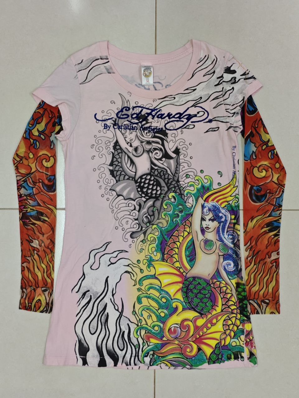 Ed Hardy ED HARDY X CHRISTIAN AUDIGIER Mermaid Crystals Tattoo Tee Size M / US 6-8 / IT 42-44 - 4 Thumbnail