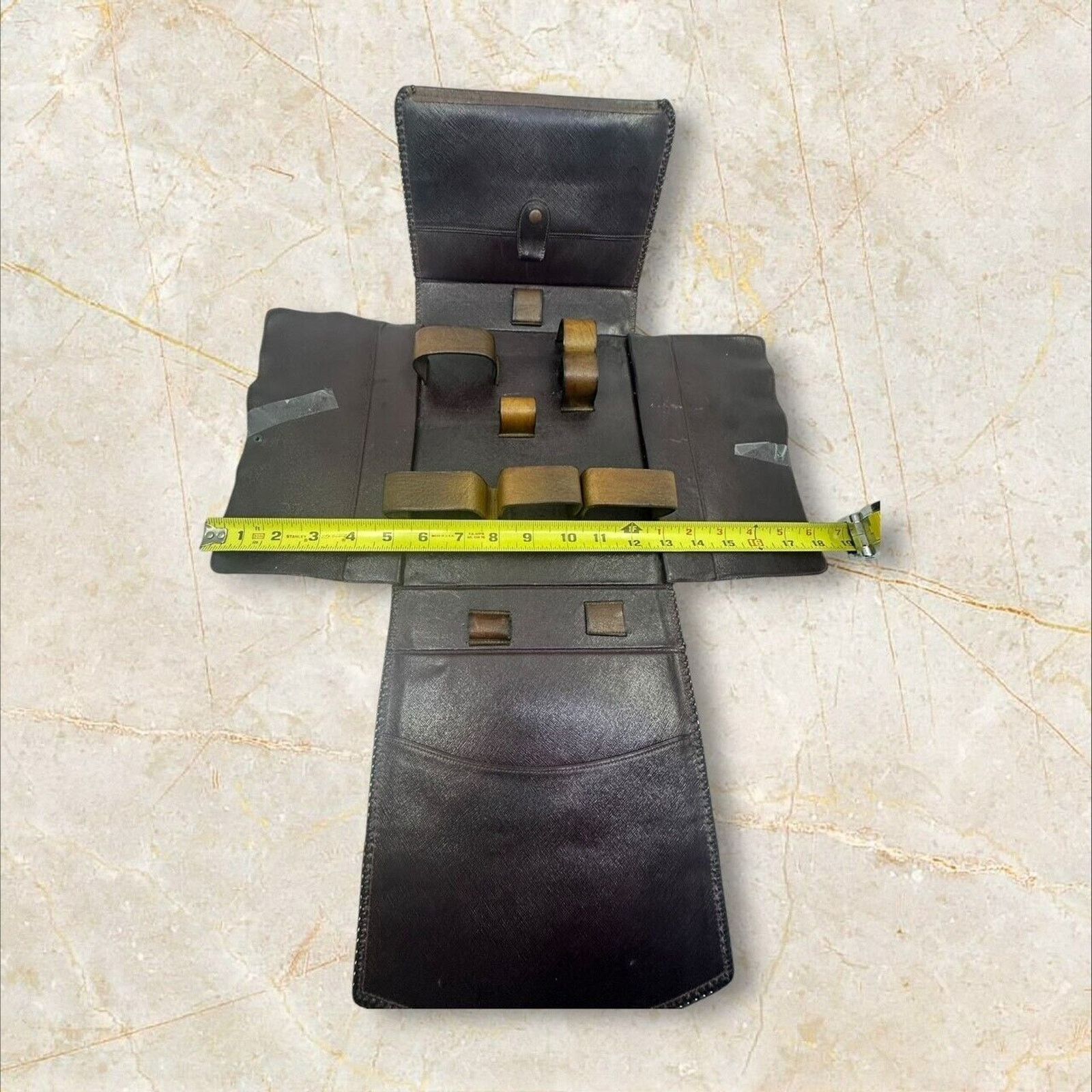 Other Vintage Mens Travel Vanity Toiletry Brown Leather Kit Case Size ONE SIZE - 8 Thumbnail