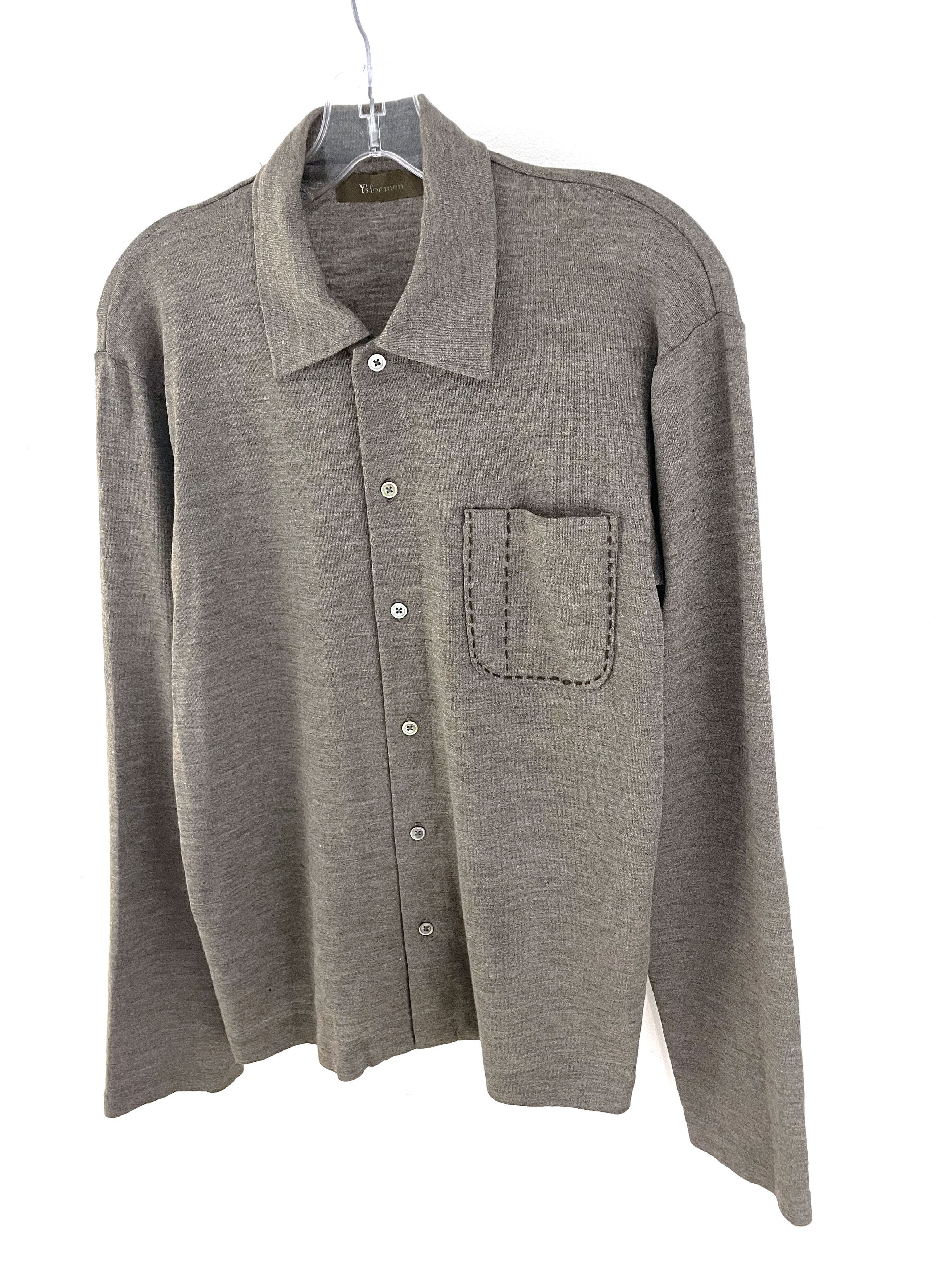 Yohji Yamamoto Contrast Stitch Wool Shirt Size US M / EU 48-50 / 2 - 2 Thumbnail