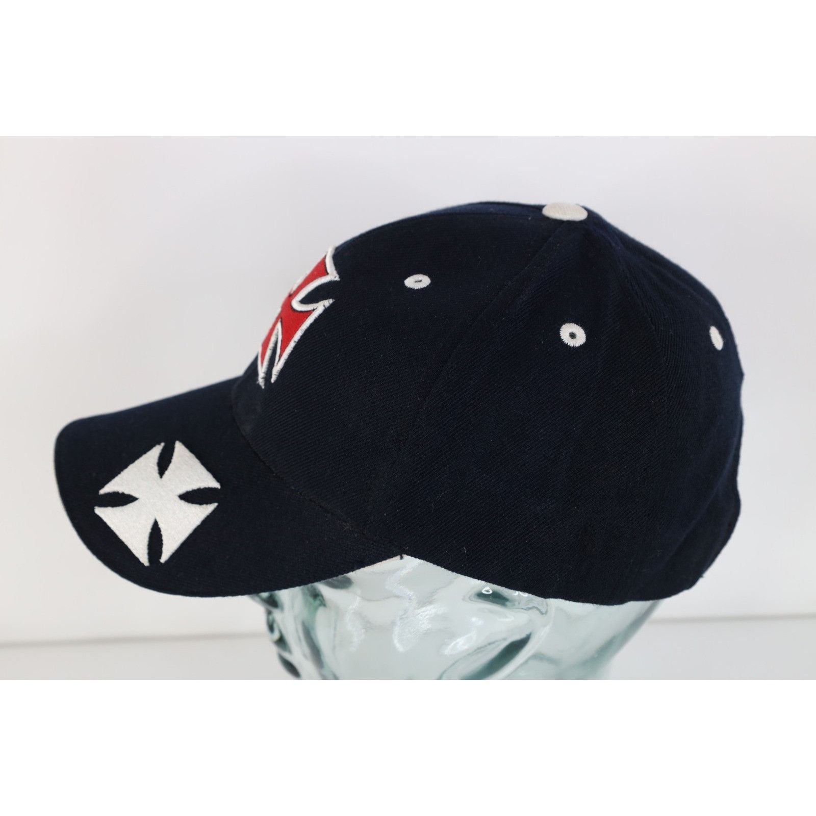 Vintage Vintage 90s Y2K Streetwear Iron Cross Motorcycle Hat Cap Size ONE SIZE - 4 Thumbnail