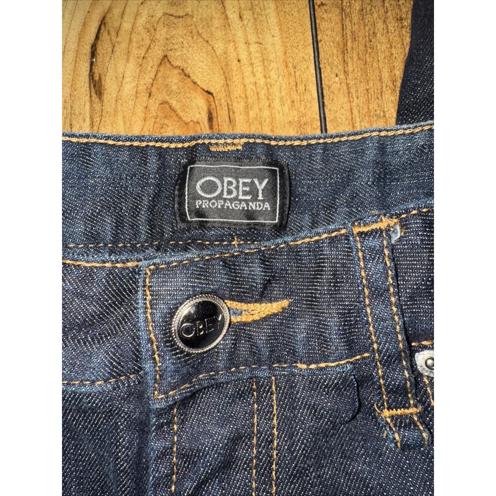Obey Obey Tight Stretch Straight Leg Jeans Dark Wash 30x33 Size US 30 / EU 46 - 8 Thumbnail
