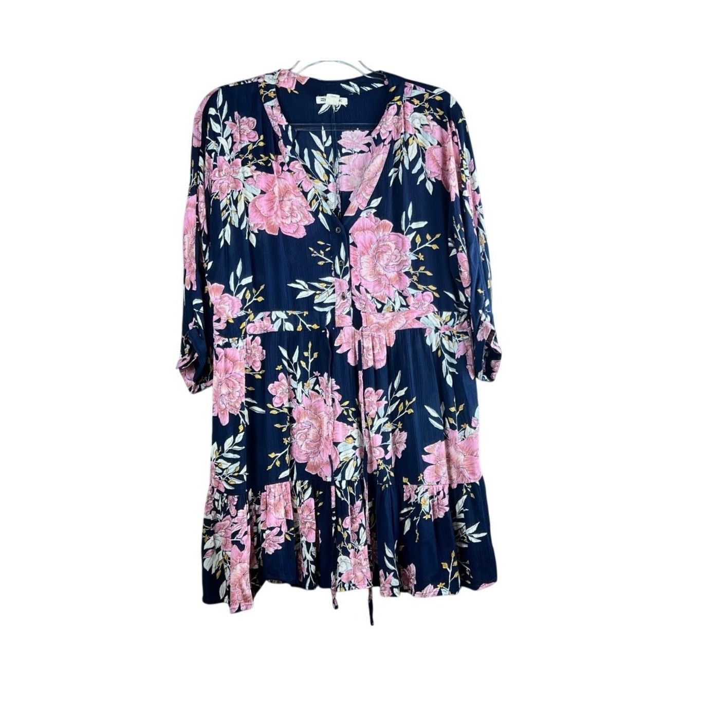 Billabong Billabong Marry Mine Floral Mini Dress Blue Pink Boho Medium Size M / US 6-8 / IT 42-44 - 5 Thumbnail