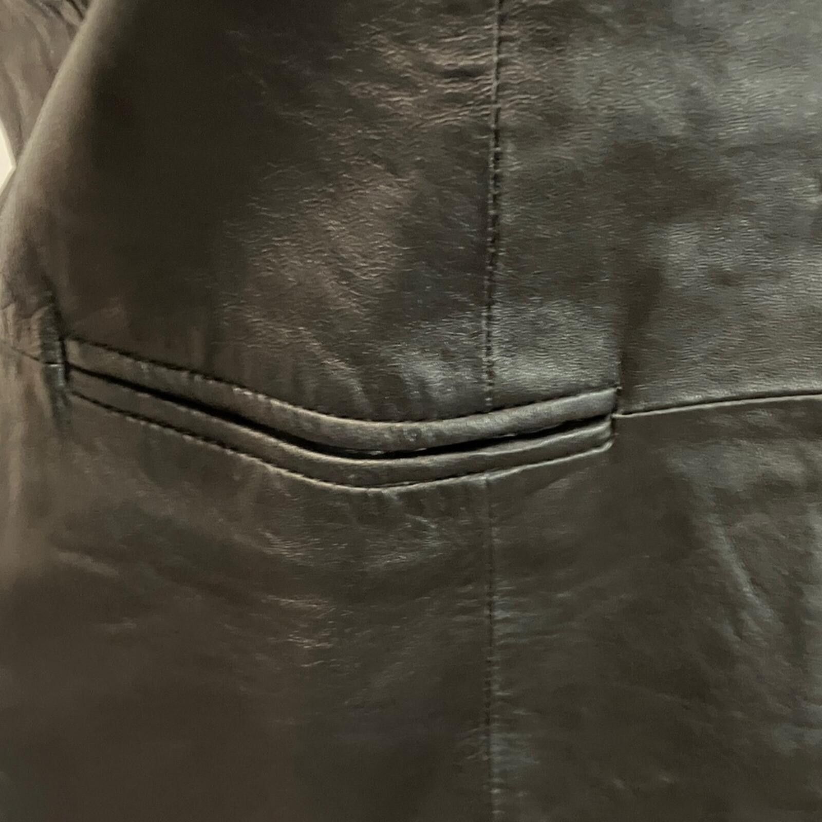 Denim & Co. NWOT Denim&Co Black Leather Blazer Size M / US 6-8 / IT 42-44 - 4 Thumbnail