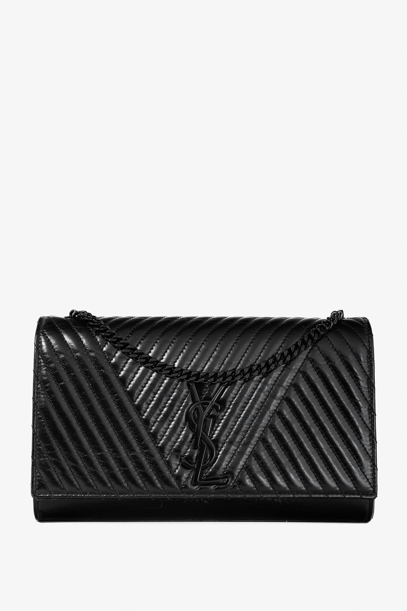 Saint Laurent Paris Saint Laurent Kate Medium Black Matelassé Leather Crossbody Size ONE SIZE - 1 Thumbnail