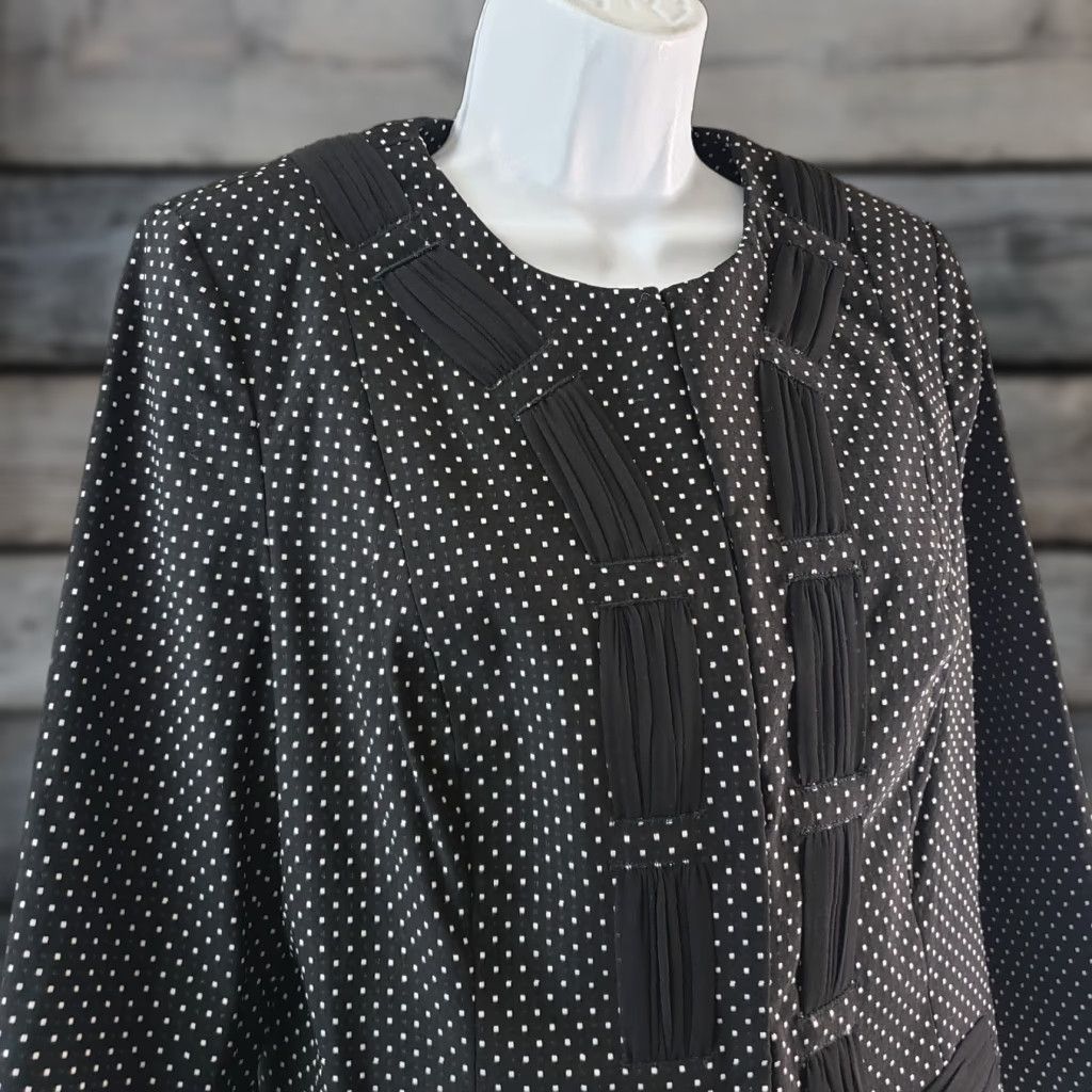 Vintage Cabi 5156 Womens Polka Dot Blazer Jacket Sz 6 Black White 3/4 Sleeve Rayon Blazer Womens Blazer Jacket Size M / US 6-8 / IT 42-44 - 1 Thumbnail