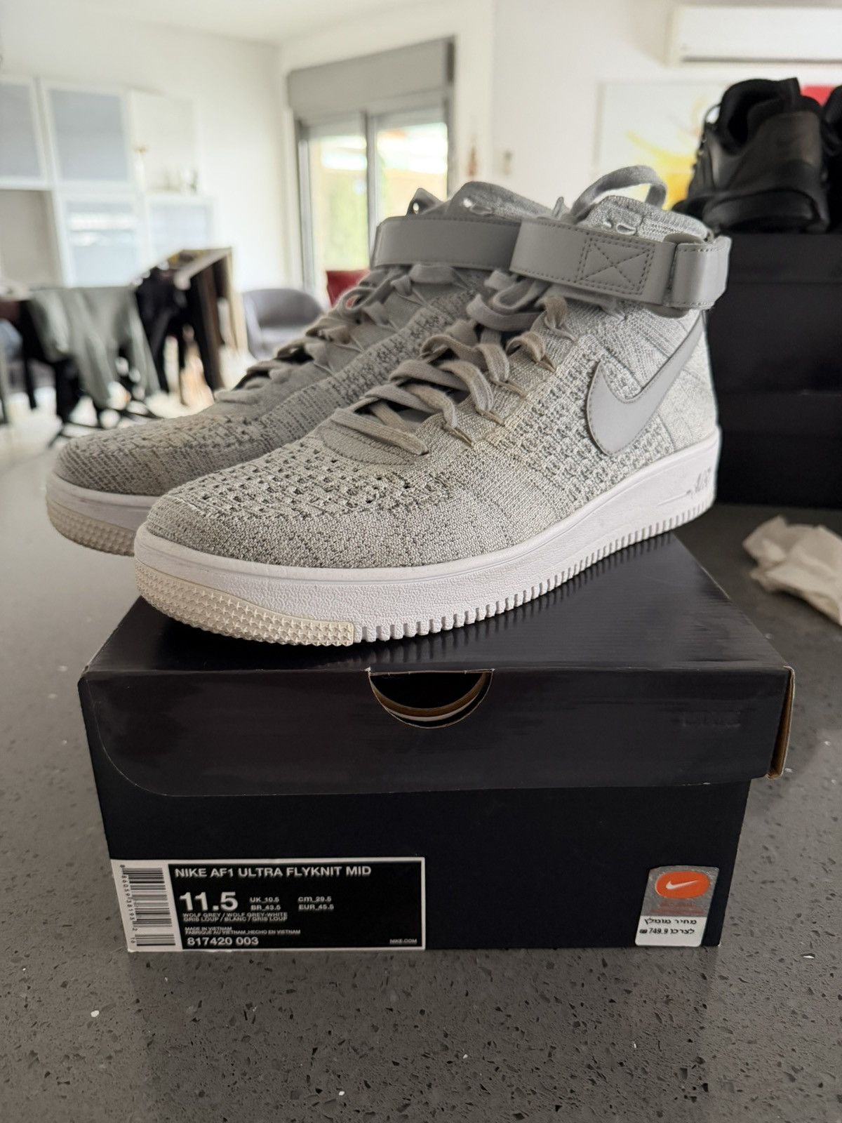 Nike Nike AF1 High Flyknit Grey White 11.5US Size US 11.5 / EU 44-45 - 1 Thumbnail