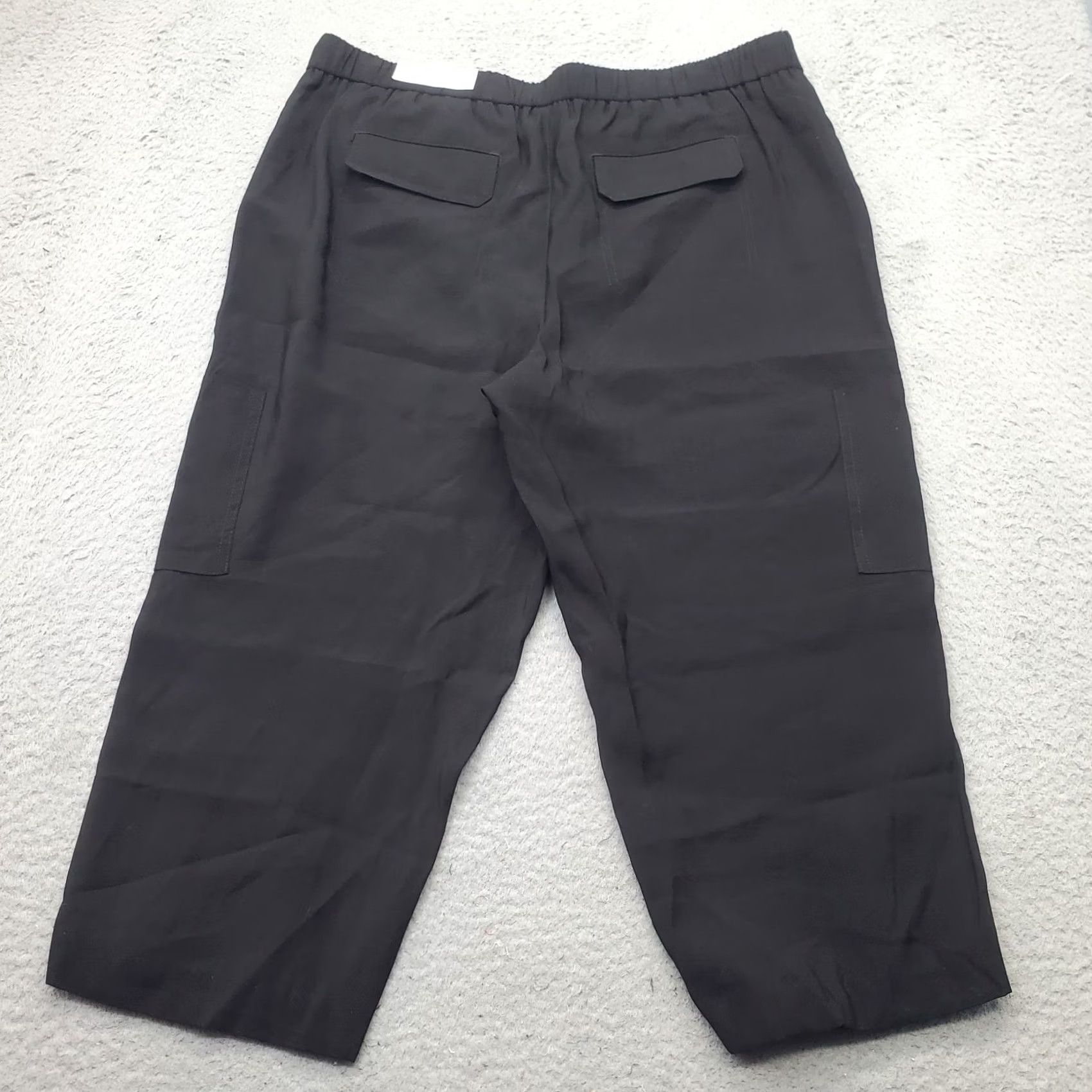 Vintage Chico's Womens Size 14 Black Cargo Pockets Ankle Pants Stretch Relaxed Pull On Shirt? Size 36" / US 14 / IT 50 - 2 Thumbnail