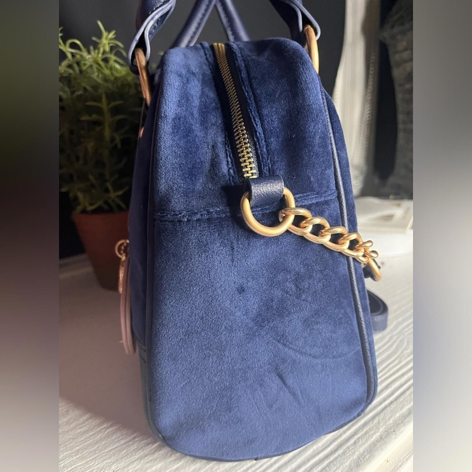 Juicy Couture Jeans Juicy Couture Retro Vibe Satchel Bowler Bag In Regal Blue Size ONE SIZE - 4 Thumbnail