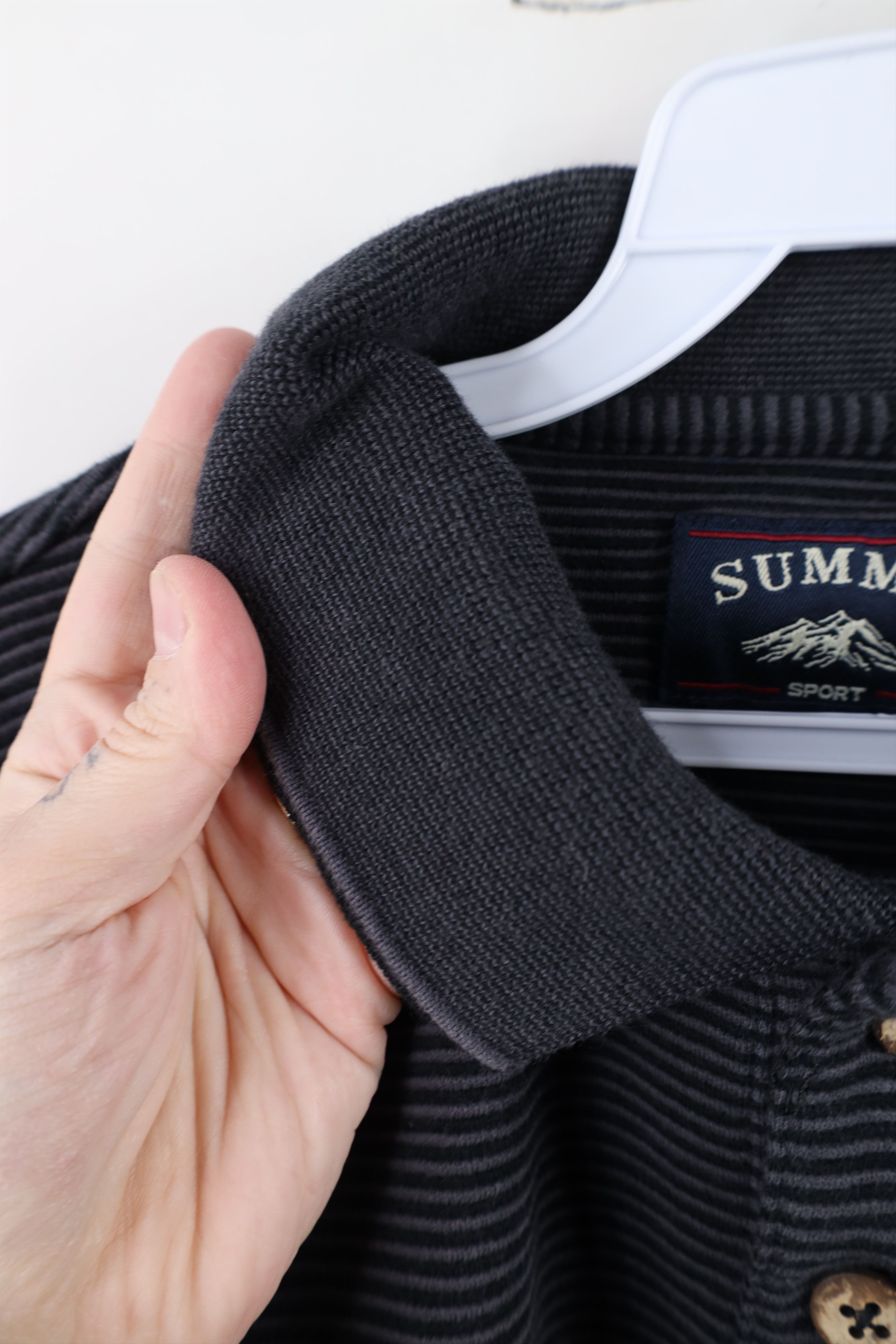 Vintage Vintage 90s Streetwear Ribbed Knit Long Sleeve Rugby Polo Size US XL / EU 56 / 4 - 7 Thumbnail