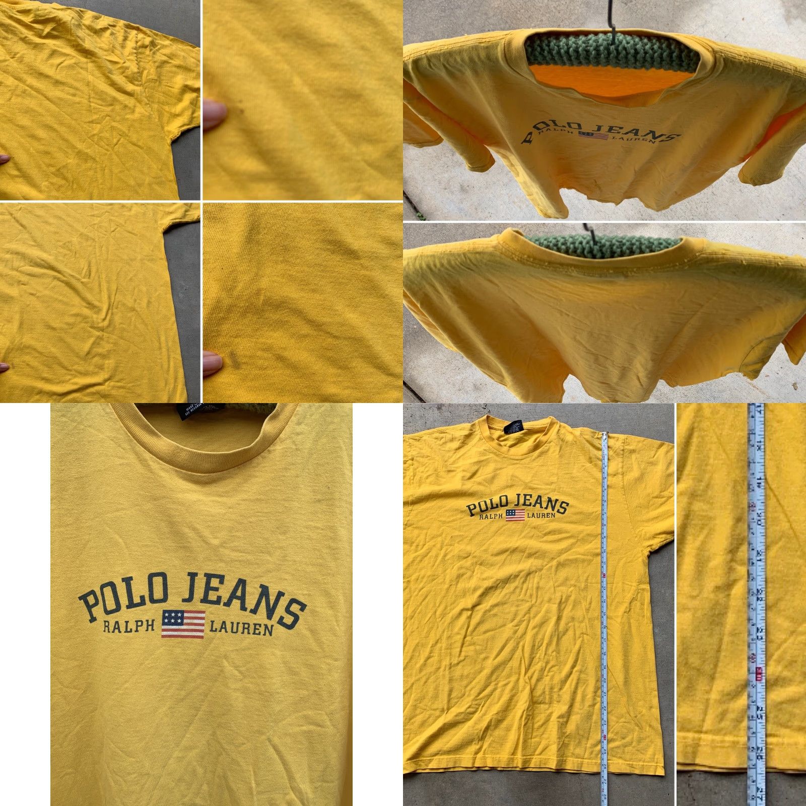 Ralph Lauren VINTAGE Ralph Lauren Polo Jeans Spell Out USA Flag T Shirt Yellow M Mens Graphic Tee 90s 2000s Size US M / EU 48-50 / 2 - 8 Thumbnail