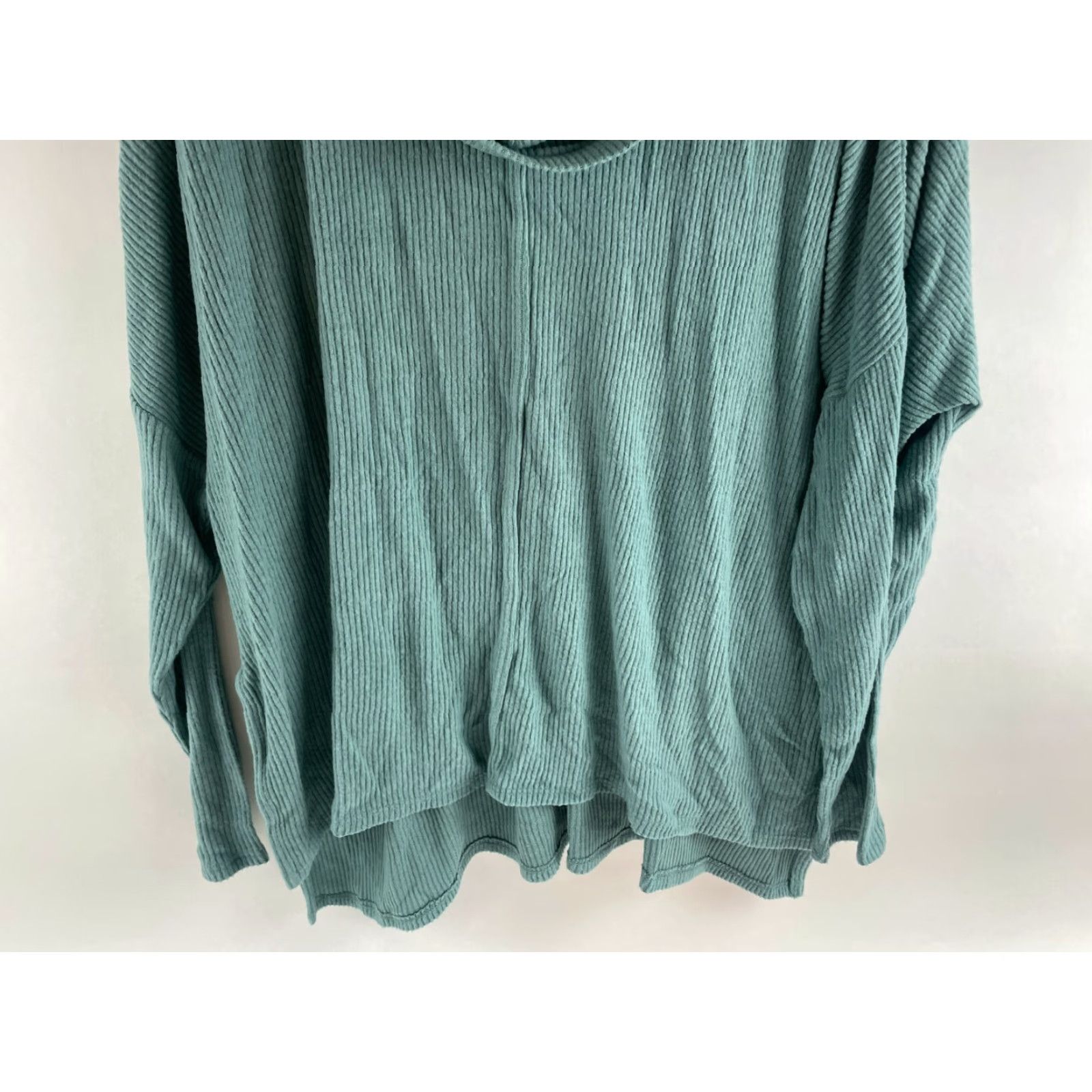 Altea Status By Chenault Sweater Women's Size M Teal Cowl Neck Ribbed Center Seams NWT Size M / US 6-8 / IT 42-44 - 4 Thumbnail