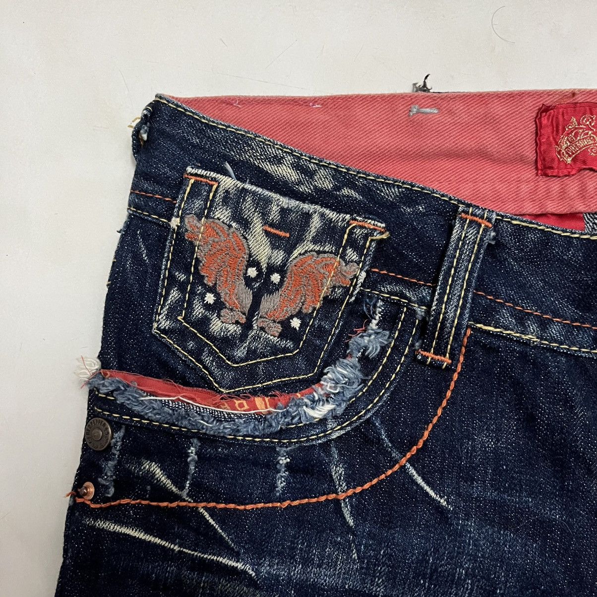 Hysteric Glamour Red Pepper Shorts Jeans Wing Embroidery Punk Denim Grunge Size 27" / US 4 / IT 40 - 4 Thumbnail