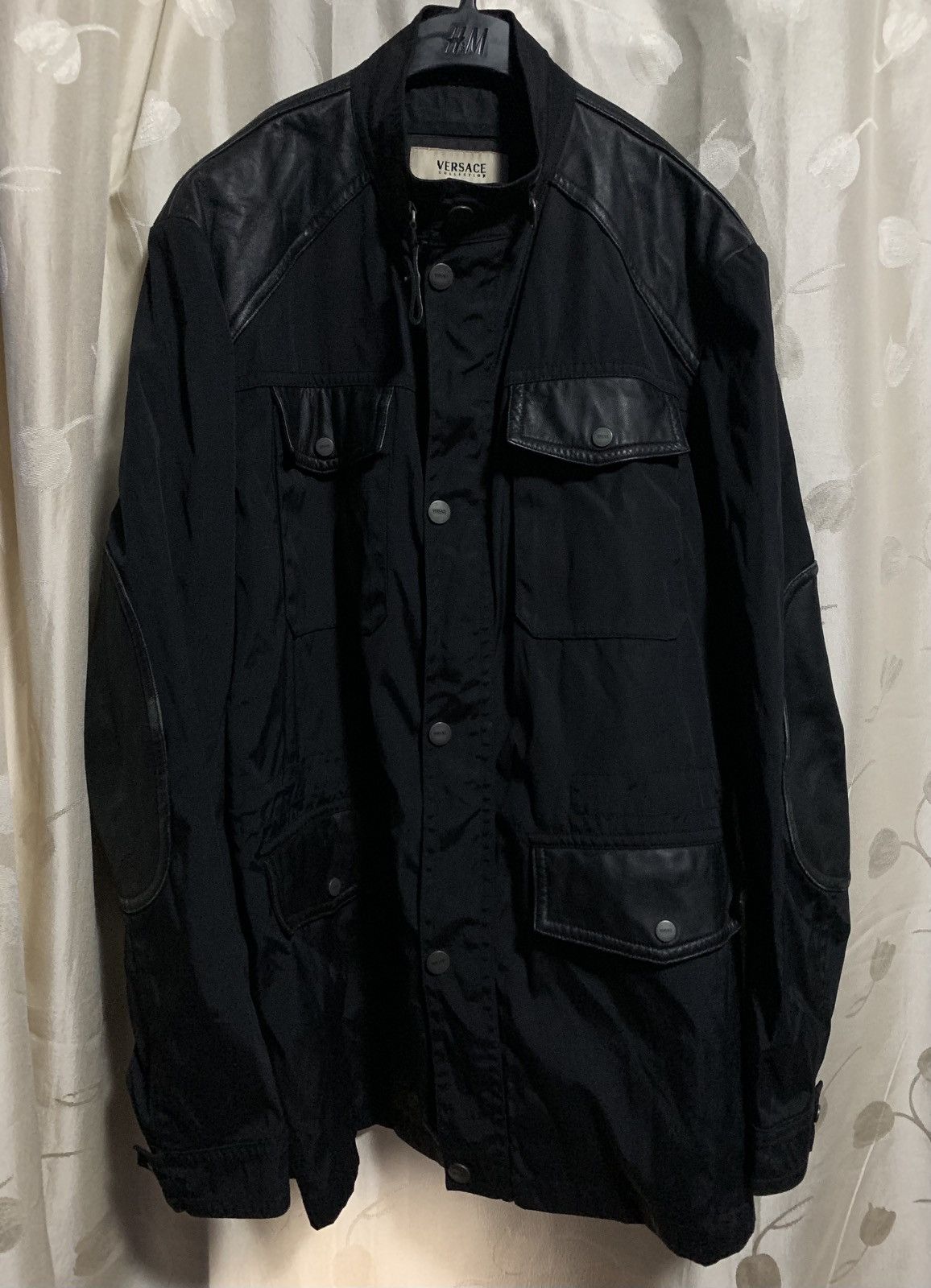 Versace Versace Vintage Utility Jacket with Genuine Leather Panels Size US XL / EU 56 / 4 - 1 Thumbnail