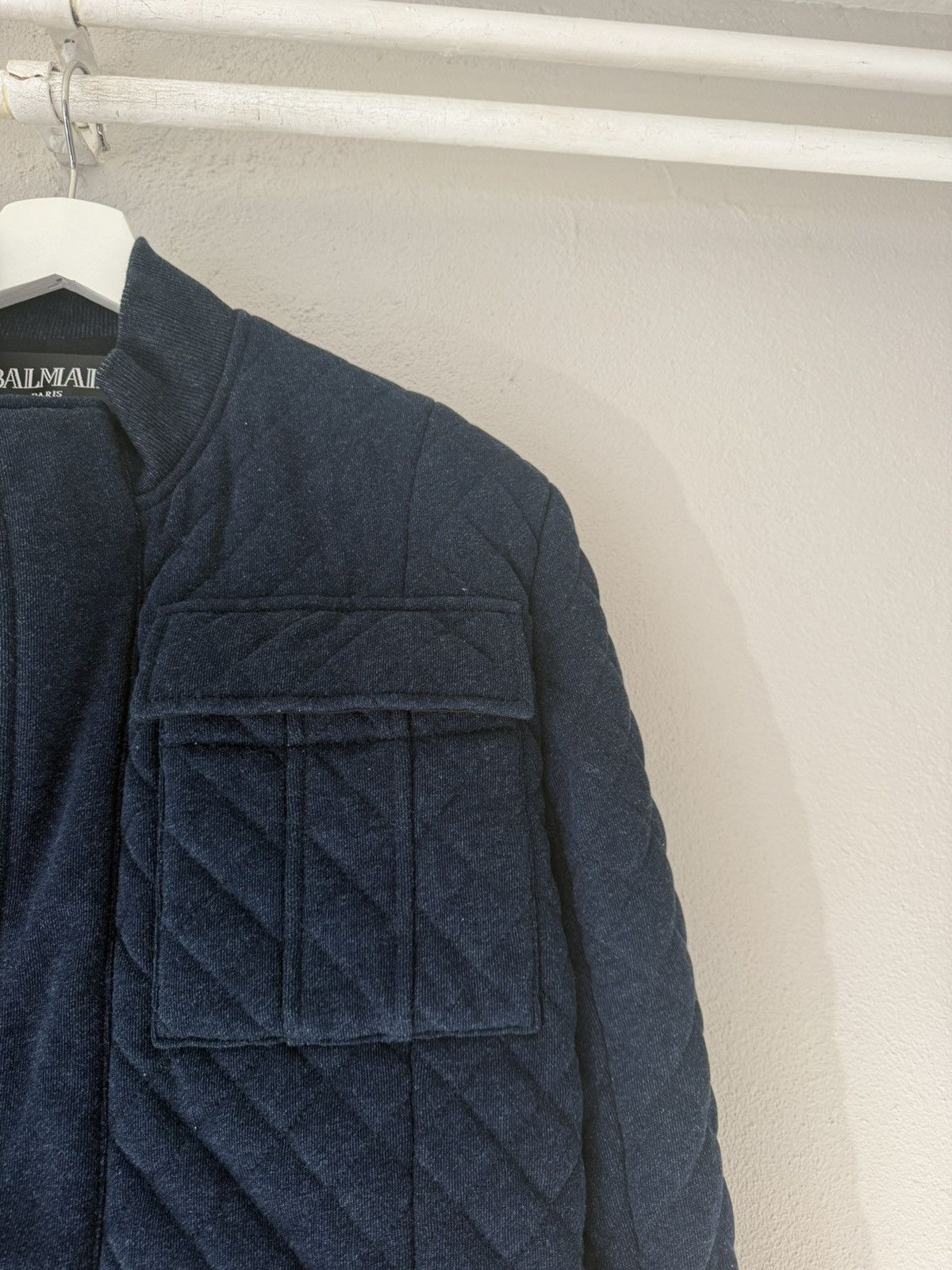 Balmain Quilted Padded-Shoulder Bomber Jacket Size US M / EU 48-50 / 2 - 5 Thumbnail