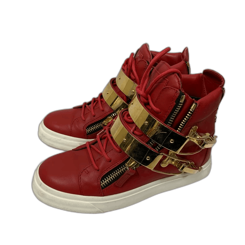 Giuseppe Zanotti Giuseppe Zanotti Red Sneakers with Gold Accents Size US 8 / IT 38 - 1 Thumbnail