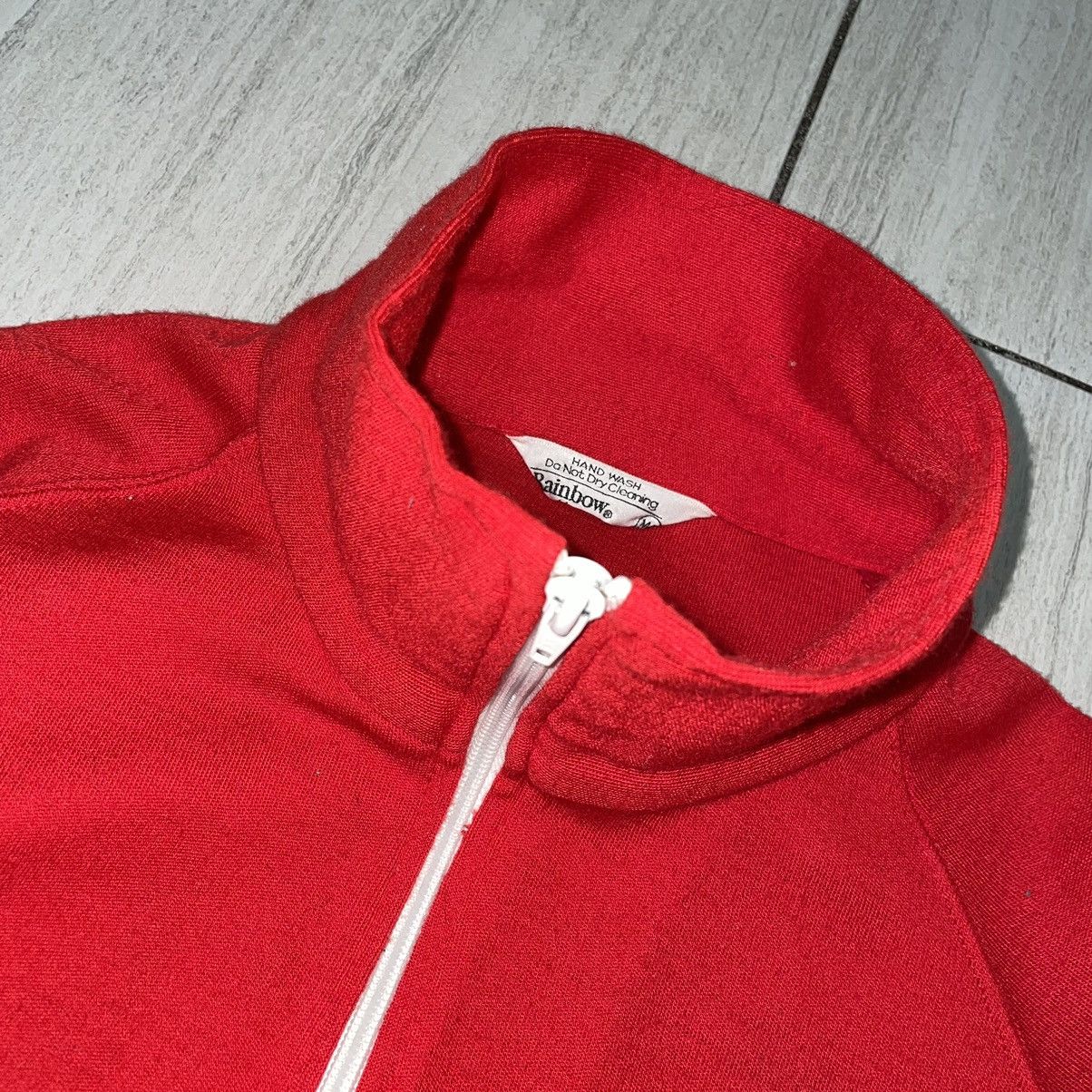 Rainbow × Vintage Vintage 70s Red Zip Up SWEATSHIRT Size US M / EU 48-50 / 2 - 3 Thumbnail