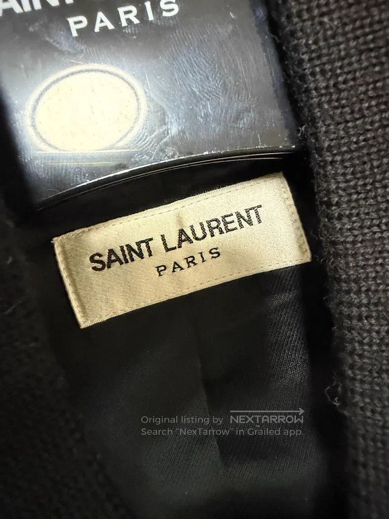 Saint Laurent Paris Saint Laurent Paris Black and White Woolen Baseball Jacket Size US M / EU 48-50 / 2 - 2 Thumbnail