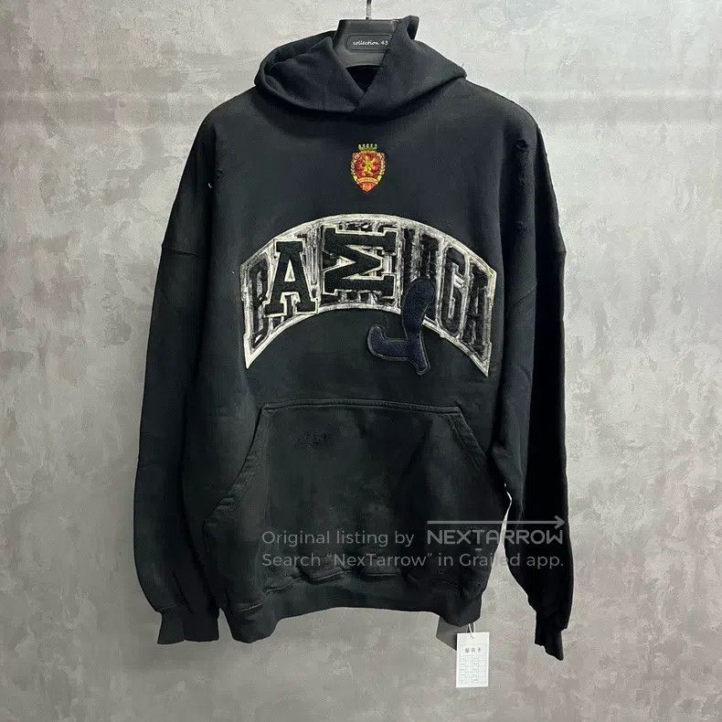 Balenciaga Balenciaga Black Letter Printed Hooded Long Sleeve Sweatsh Size US M / EU 48-50 / 2 - 1 Thumbnail