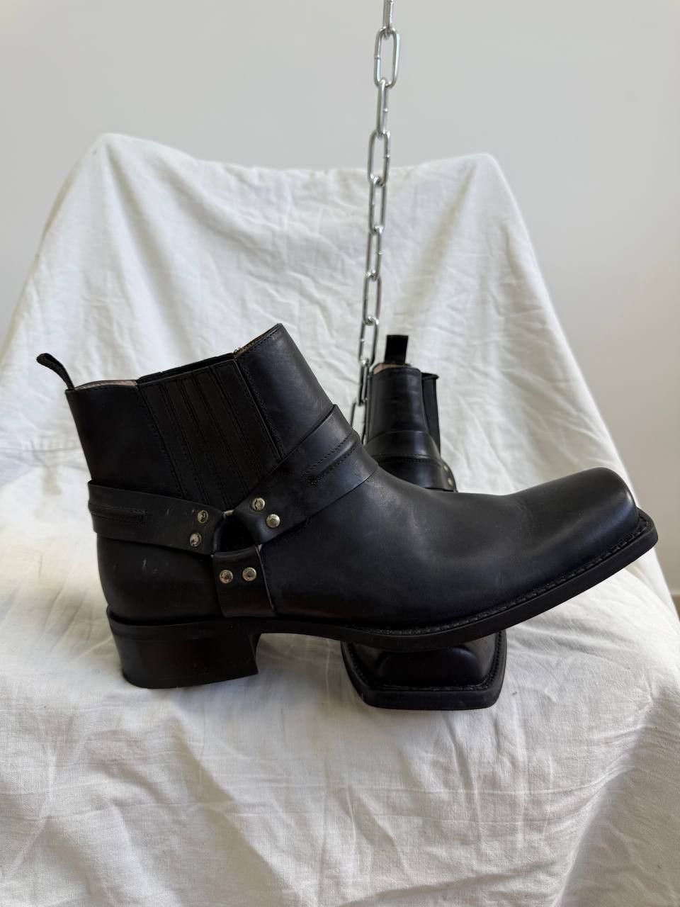 Vintage vintage avant garde leather 90s hype belt cowboy boots Size US 9.5 / EU 42-43 - 4 Thumbnail