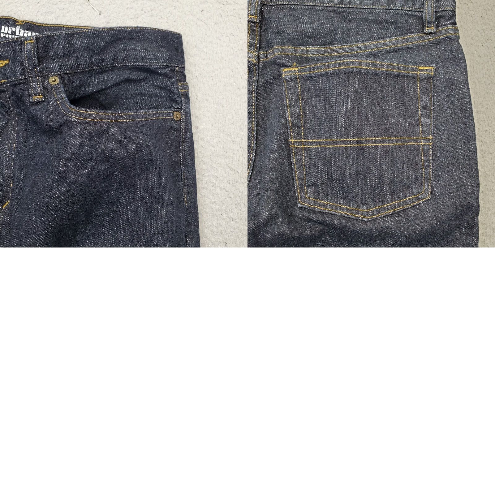 Vintage Urban Pipeline Jeans Mens 34 Navy Denim Regular Fit Dark Wash Straight Leg Jeans Size US 34 / EU 50 - 8 Thumbnail