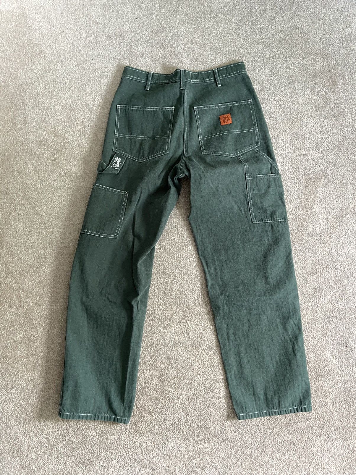 Vintage Olive Herringbone twill double knee work pants Size US 30 / EU 46 - 2 Thumbnail