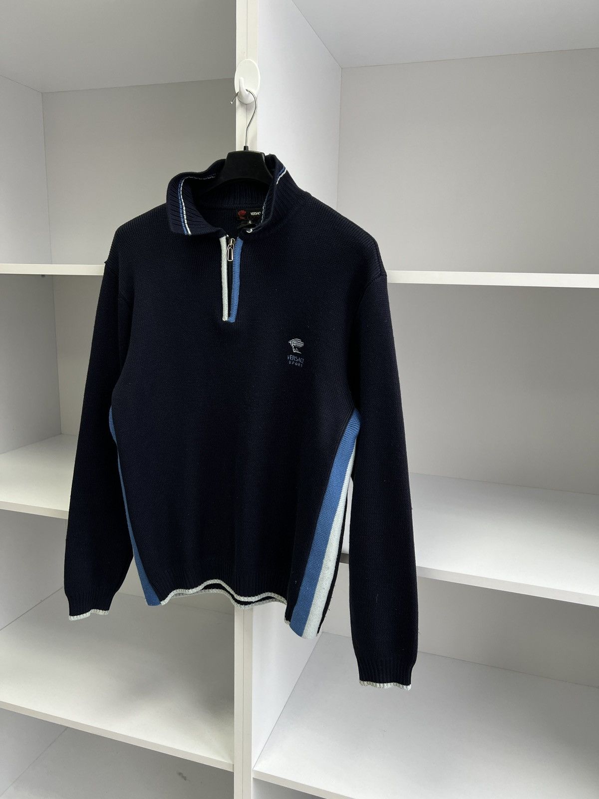 Designer × Versace × Vintage Vintage Versace Sport 1/3 zip knit sweater Size US M / EU 48-50 / 2 - 5 Thumbnail