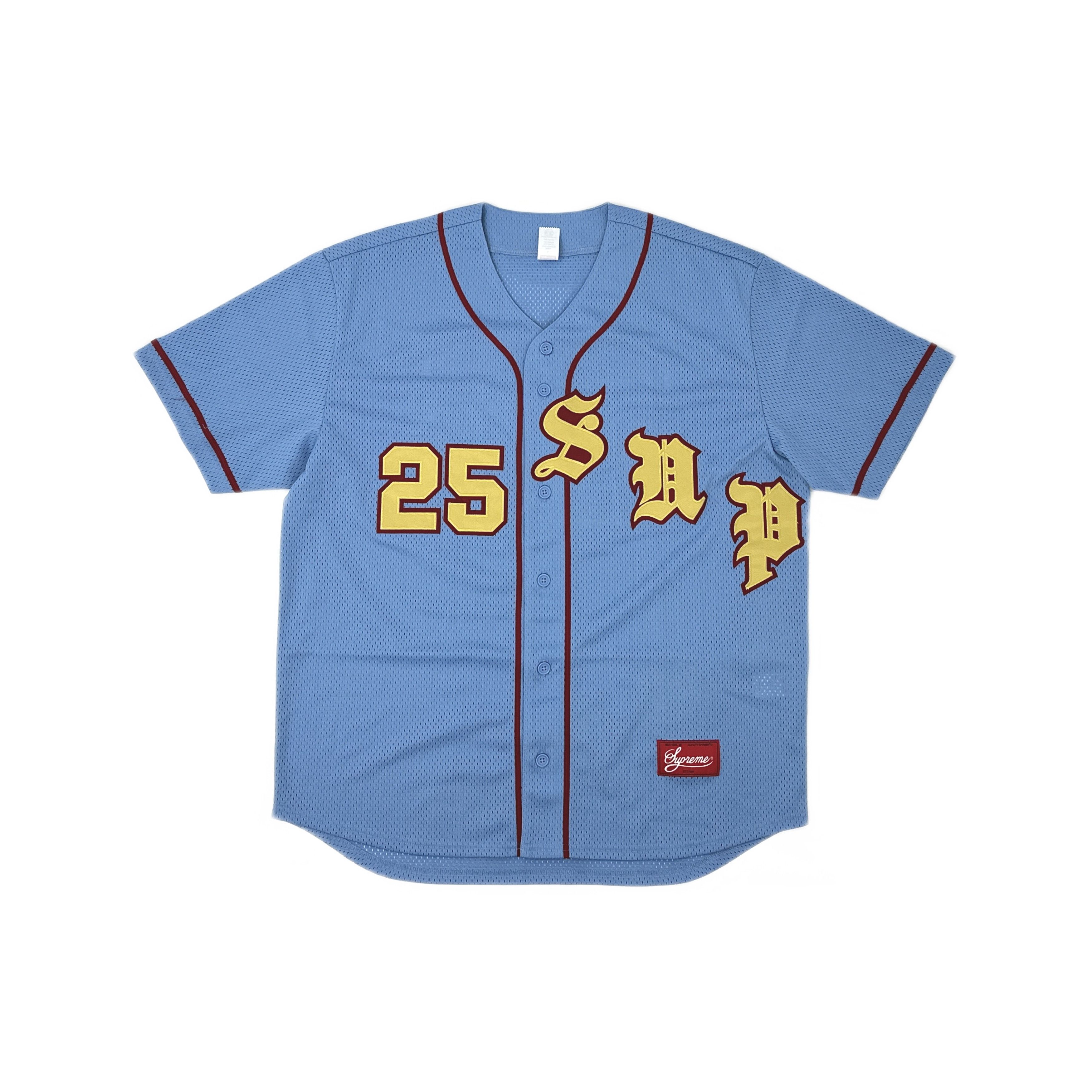 Supreme Supreme Old English Baseball Jersey Blue Size L Size US L / EU 52-54 / 3 - 1 Thumbnail