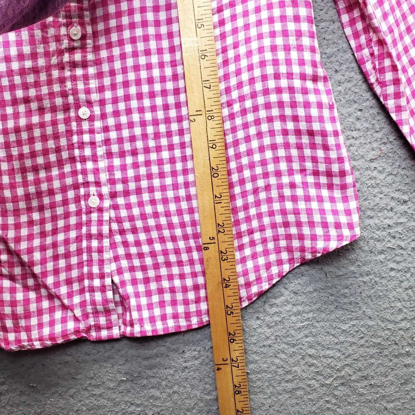 Talbots Talbots Button-Up Shirt Womens Small Multi Check Linen Chest Pocket Long Sleeve Size S / US 4 / IT 40 - 5 Thumbnail