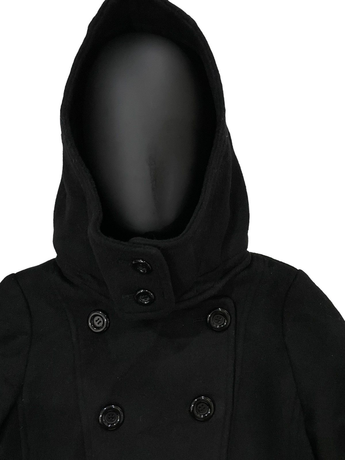 Japanese Brand × Yohji Yamamoto A.T. Atsuro Tayama Faux Wool Double Breasted Hooded Jacket Size US S / EU 44-46 / 1 - 3 Thumbnail