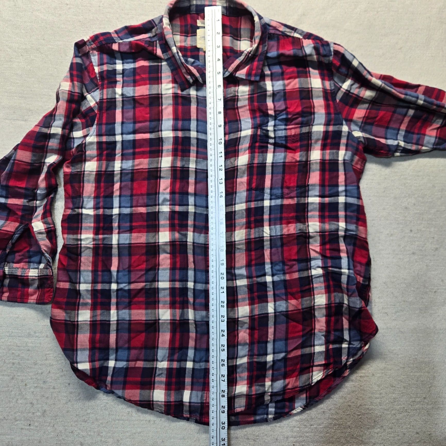 American Eagle Outfitters American Eagle Shirt Red Plaid Oversized Fit Button Up Long Sleeve XL Men Size US XL / EU 56 / 4 - 6 Thumbnail