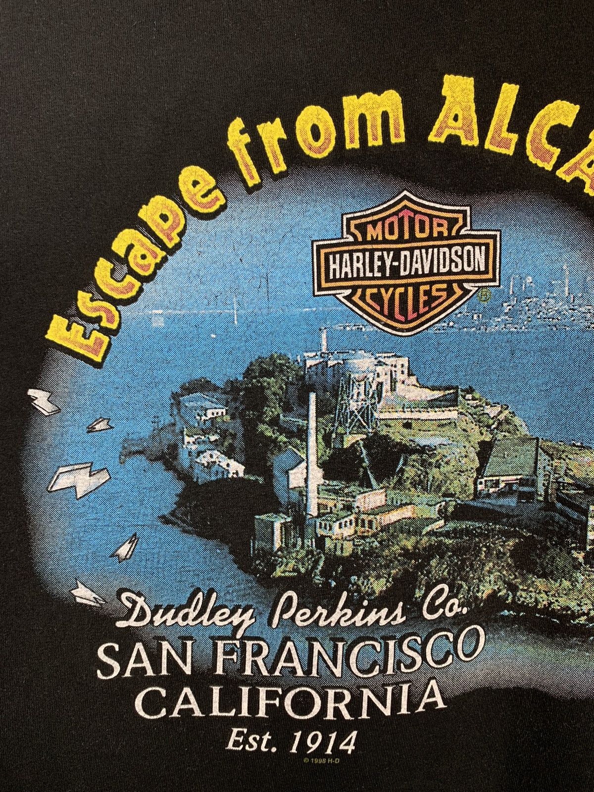 Vintage Vintage Harley Davidson Escape From Alcatraz T-shirt Size US XL / EU 56 / 4 - 19 Thumbnail