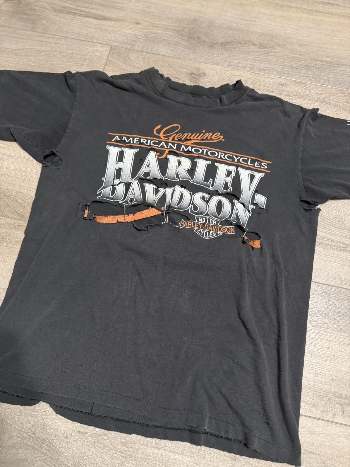 Vintage Vintage Harley Davidson Thrashed T-Shirt Size US L / EU 52-54 / 3 - 2 Thumbnail