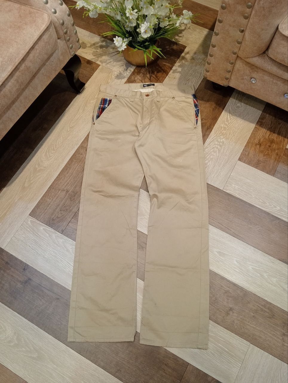 Japanese Brand CNCV CONCAVE ATTEMPT KHAKI COTTON PANTS Size US 35 - 1 Thumbnail