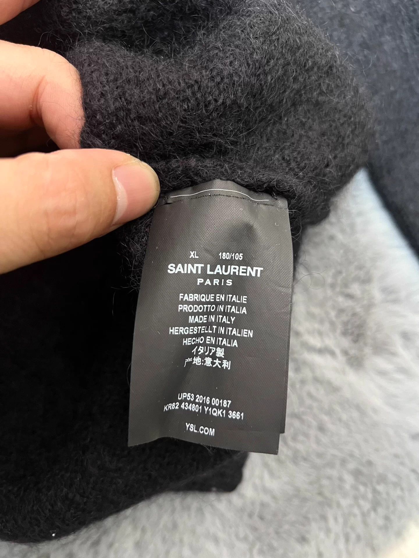 Saint Laurent Paris Saint Laurent Red Scale Diamond Pattern Wool Sweater Size US XL / EU 56 / 4 - 5 Thumbnail
