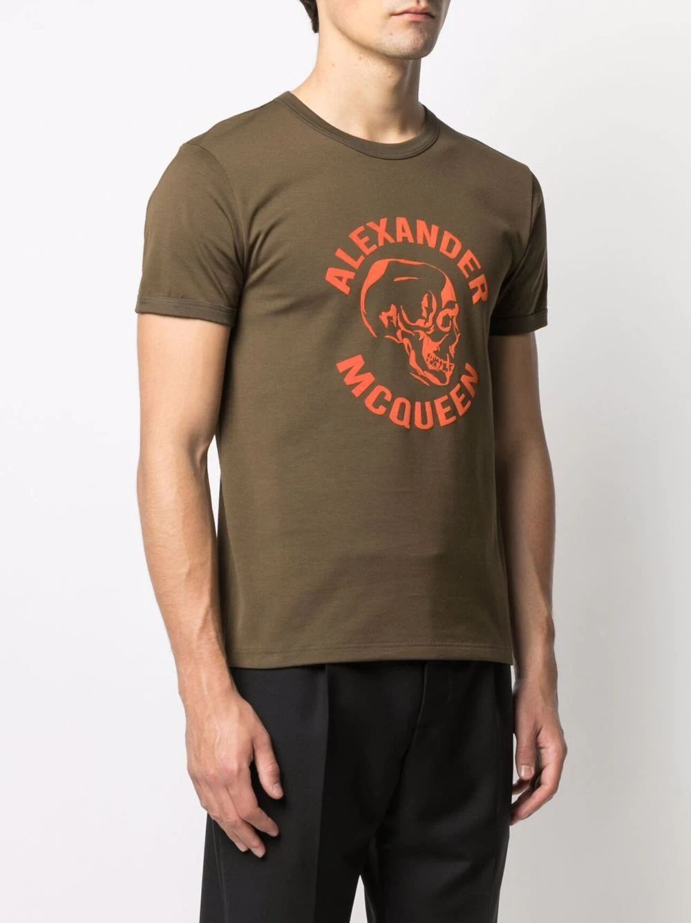 Alexander McQueen o1y1024 T-Shirt In Military Green Size US M / EU 48-50 / 2 - 3 Thumbnail