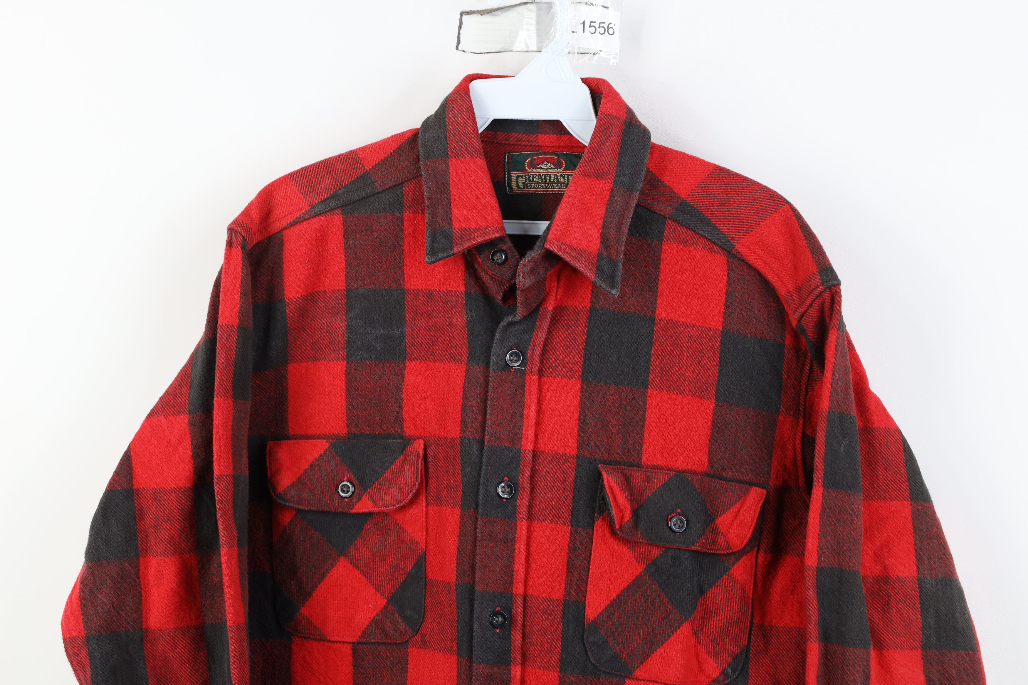 Vintage Vintage 90s Streetwear Heavyweight Button Shirt Plaid Size US M / EU 48-50 / 2 - 2 Thumbnail
