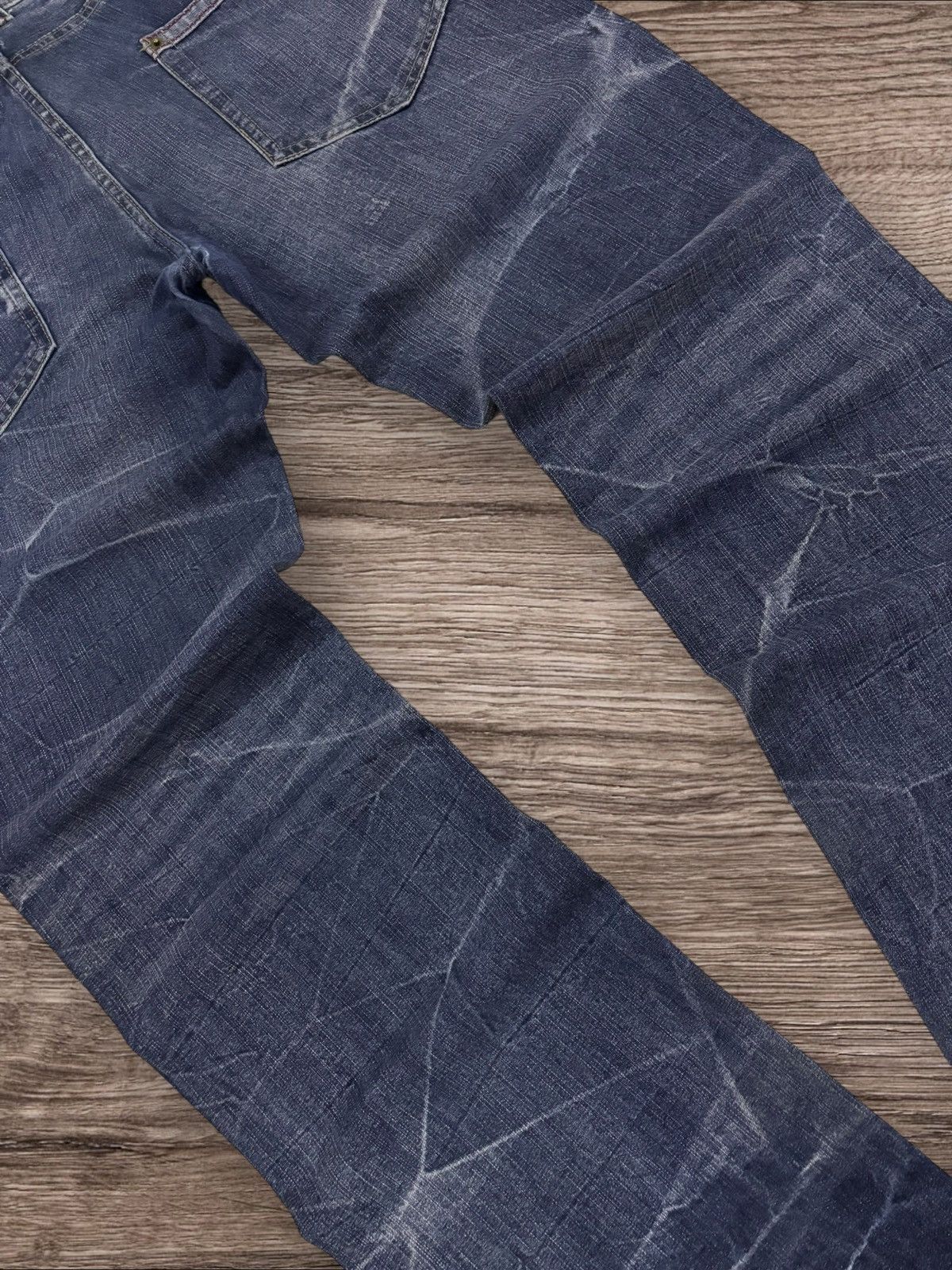 Japanese Brand Y2k Superubis by Valletta Baggy Honey Comb Faded Jeans Size US 37 - 6 Thumbnail