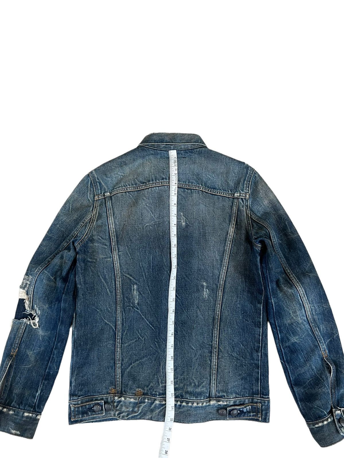 R13 R13 Italy Distressed Waxed Denim Trucker Jacket Type 3 Size US XS / EU 42 / 0 - 5 Thumbnail