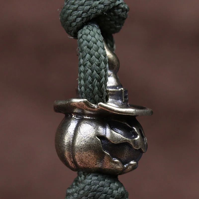 Handmade 2Pcs Pumpkin Wizard Knife Beads Paracord Bead Zipper Charms Size ONE SIZE - 2 Thumbnail
