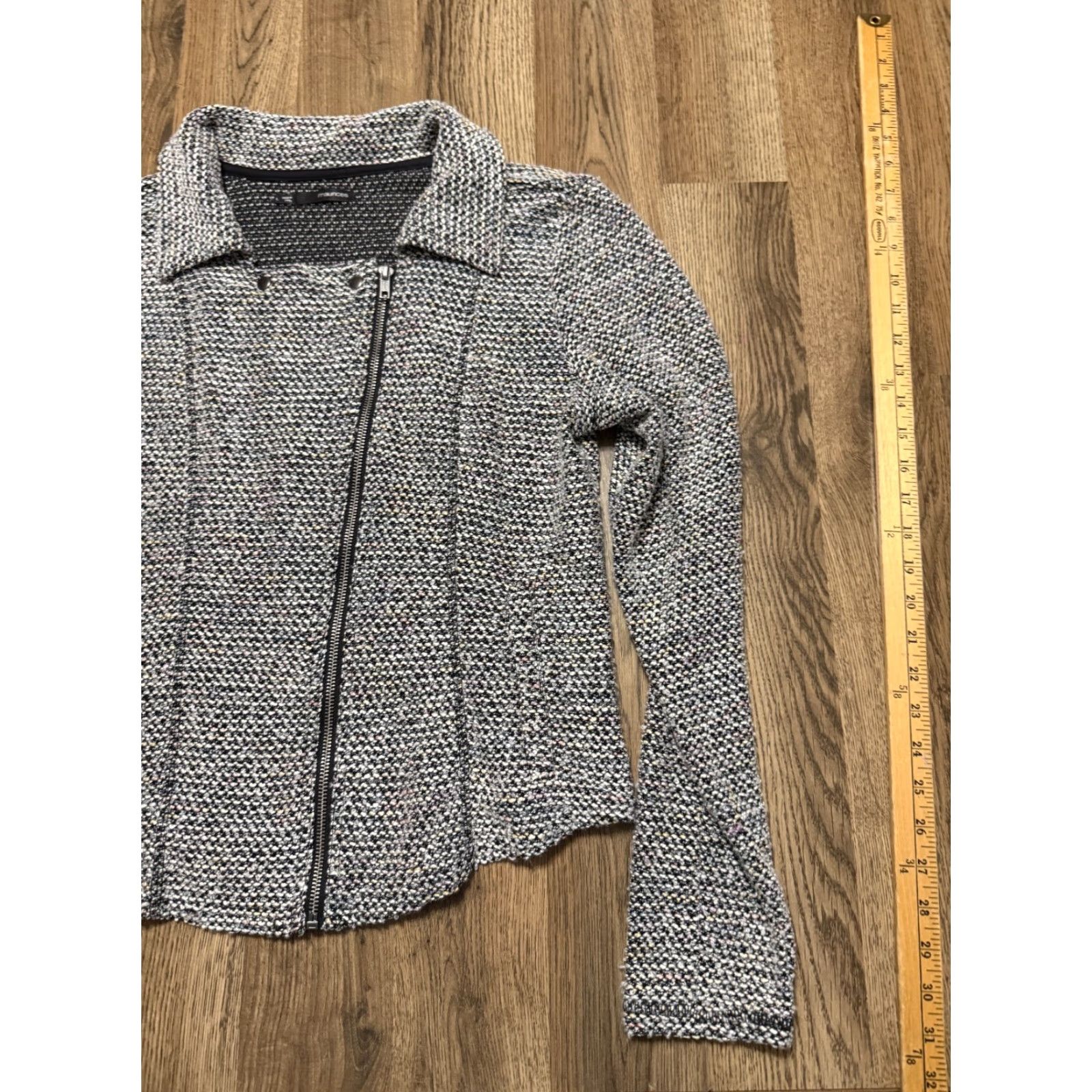 Vintage Maurices Jacket Women's Large Gray Full Zip Tweed Long Sleeve Casual Regular Size L / US 10 / IT 46 - 4 Thumbnail